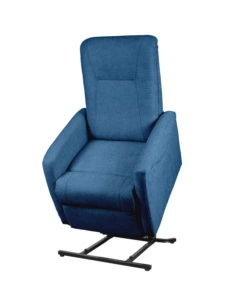 POLTRONA MASSAGGIANTE "SIENA" CON RECLINER ELETTRICO IN TESSUTO BLU, 75X93X105 CM